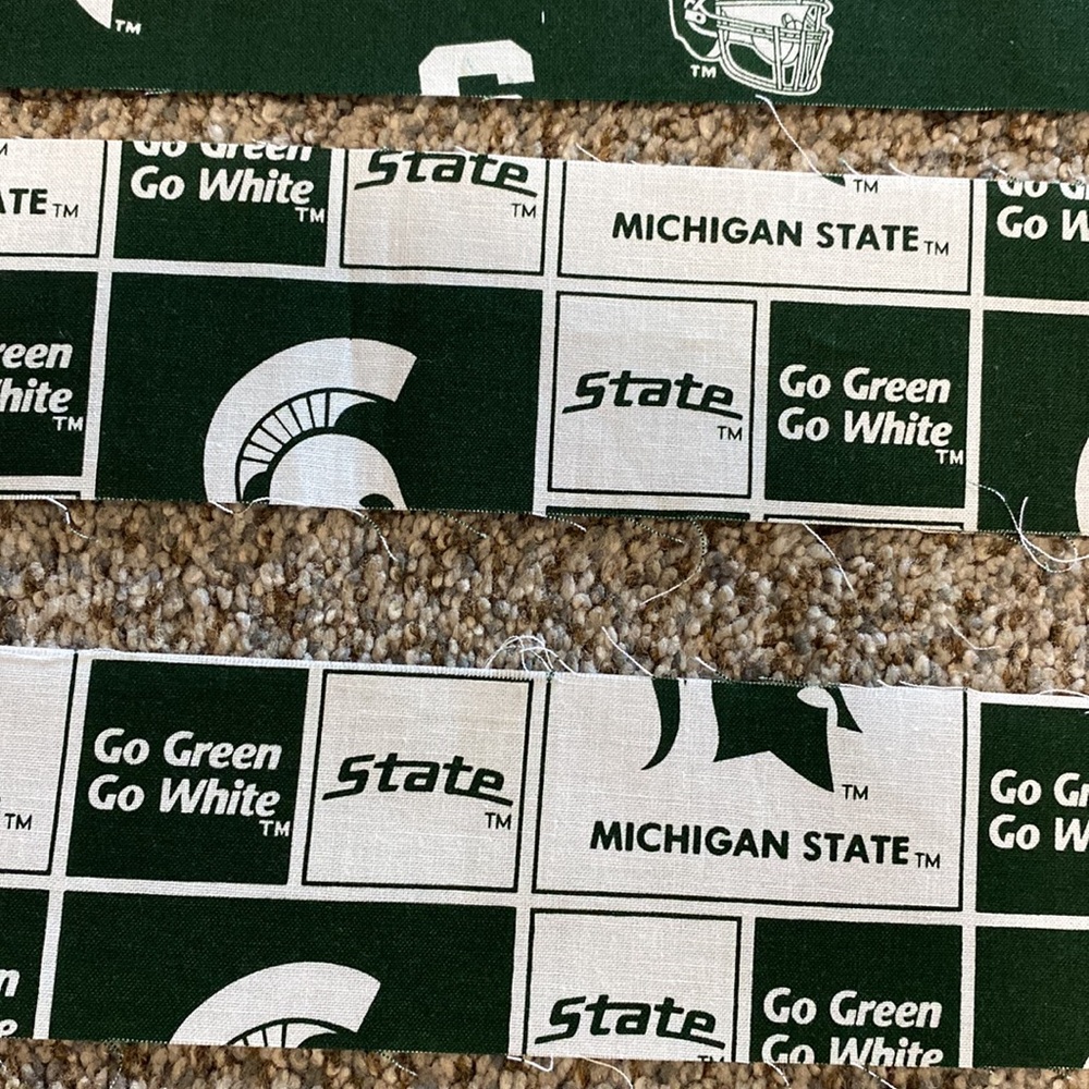 7 Michigan State Green and Gray Fabric Strips! - Picture 4 of 4